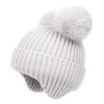 thumbnail image 7 of HAiming Baby Newborn Girls Winter Knit Hat Double Pom Pom Solid Color Cute Cozy Cuffed Cap for Cold Weather, 7 of 7