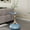 Blue, variant on Small Round Metal End Table, 14.96" Vintage Pedestal Accent Table for Small Spaces, Living Room, Bedroom