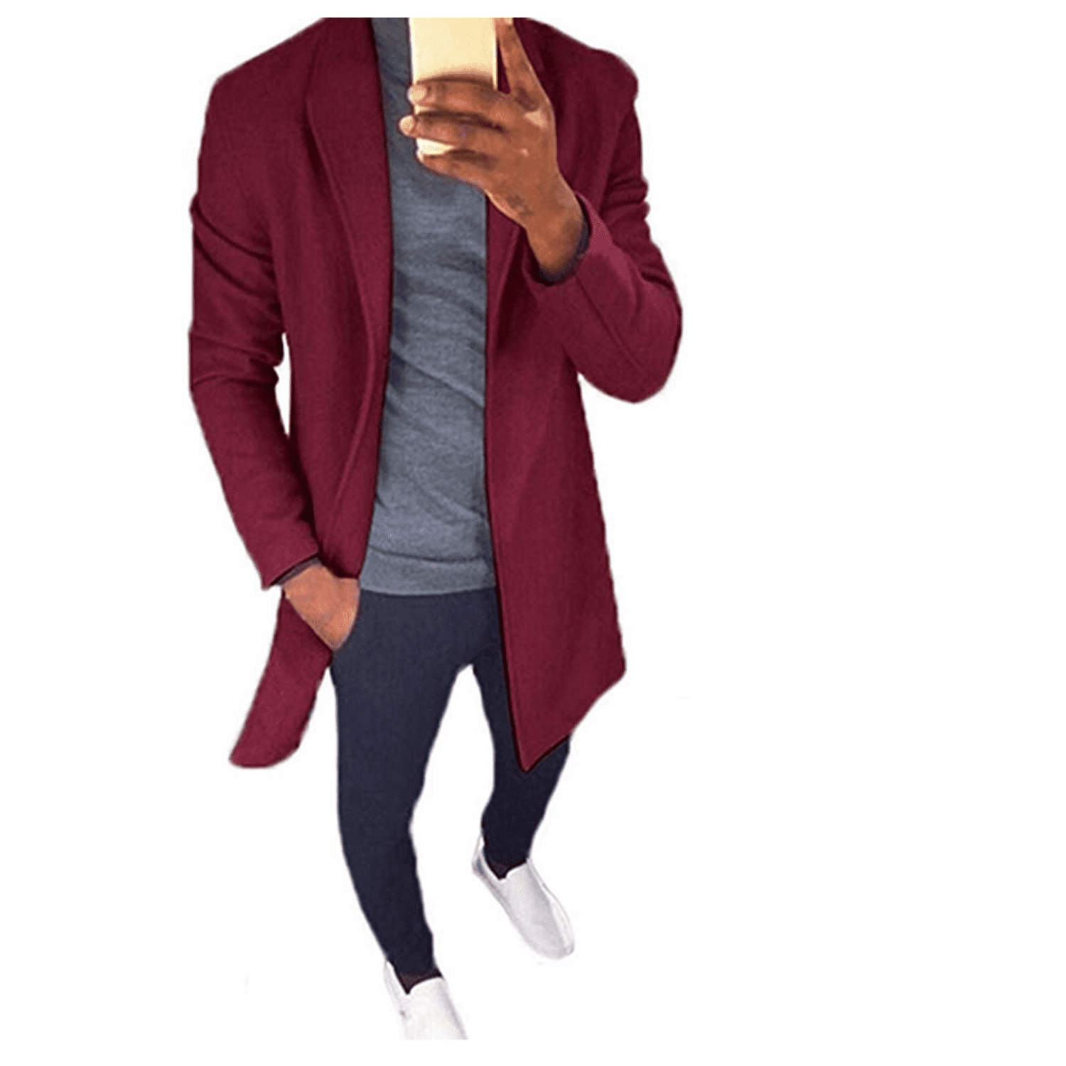 Men Spring Casual Long Wrap Cardigan 