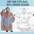 thumbnail image 4 of Oversized Wearable Blanket Hoodie,Pink Blue Lemon Fruit Slices Sherpa Blanket Hoodie with Super Pockets,Super Warm Fuzzy Pullover for Women & Men, 4 of 6