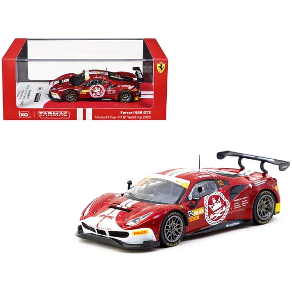 Ferrari 488 GT3 #52 Chen Weian "Harmony Racing" "Macau GT Cup" (2023) "Hobby64" Series 1/64 Diecast Model Car by Tarmac Works