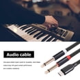 thumbnail image 1 of Cable De Audio Adaptador de conector de cable de audio tipo C macho a doble 6.35 para consola de computadora portátil (2 m) Likrtyny Para estrenar, 1 of 8