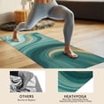 thumbnail image 4 of Teal Marble Gold Wave Pattern Hot Yoga Mat Towel Non Slip for Hot Yoga - Quick-Drying Yoga Mat Cover with 4 Corner Pockets with Travel Bag - Hot Yoga Towel Non Slip 74"x26", 4 of 6