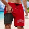 thumbnail image 2 of Bañador para hombre con forro compresivo - 95 % poliéster, cintura elástica, estampados coloridos, bolsillos para la playa/natación (S-XXXXXL), 2 of 4