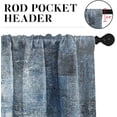thumbnail image 3 of Blue Kitchen Window Curtains Valance and Tier Set, Grey Modern Rod Pocket Short Tier Curtain, Abstract Art Small Cafe Drapes for Kitchen Decor 52" x 24", 3 of 6