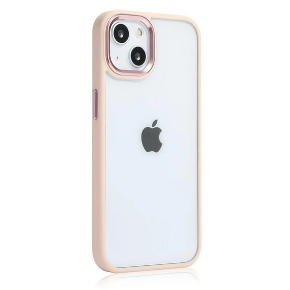 CASELIX Compatible for iPhone 13 Pro Clear Case (2021), Transparent Metallic frame Cover Shockproof Protective Bumper with Edge for iPhone 13 Pro - Rose Pink