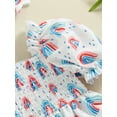 thumbnail image 6 of Bagilaanoe 4th of July Newborn Baby Girl Rompers Dress Print Short Sleeve Bodysuit + Headband 3M 6M 12M 18M 24M Infant Patchwork One Piece Short Jumpsuit for Independence Day, 6 of 7