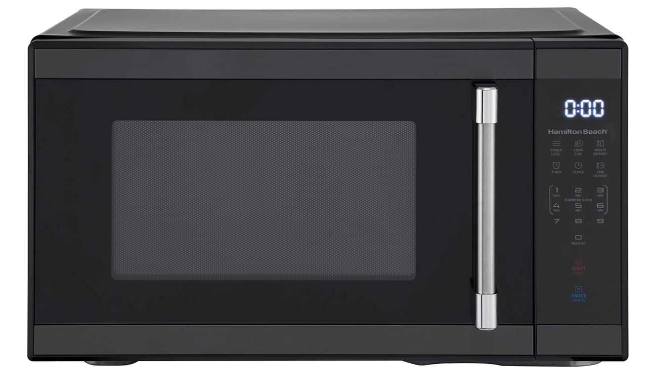 Hamilton Beach 1.1 Cu. ft. 1000 W Mid Size Microwave Oven, 1000W, Black Stainless Steel