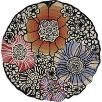 Ox Bay Talia 6' Round Black/Multi Floral Wool Indoor Area Rug