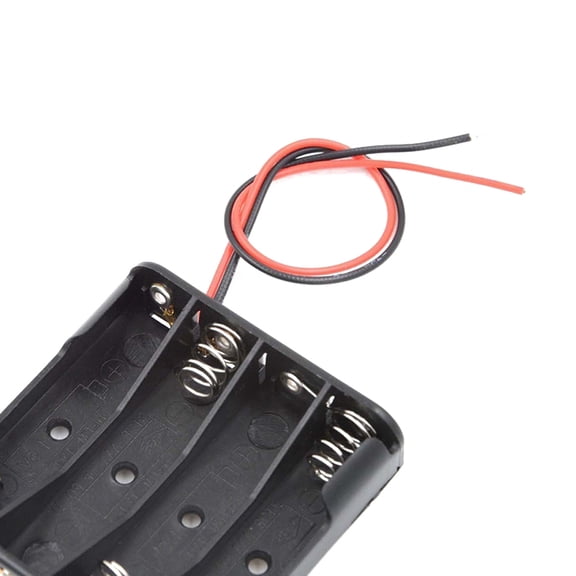 GOOHOCHY 6pcs 4 * 1.5V AAA Battery Holder Case Box OFF/ON with Wire Leads (Black)