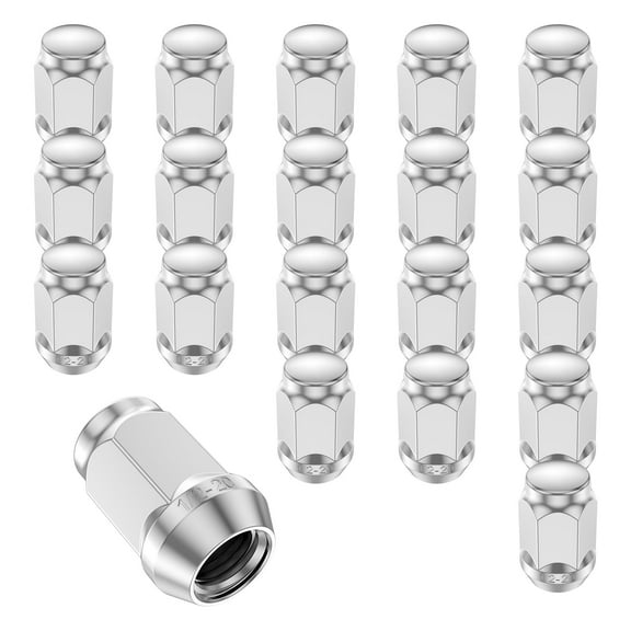 lkoopy 20PCS 1/2"-20 Lug Nuts, Closed End Bulge Acorn Lug Nuts, Cone Seat, 19mm Hex Aftermarket Wheels Lug Nut for Most Vehicles