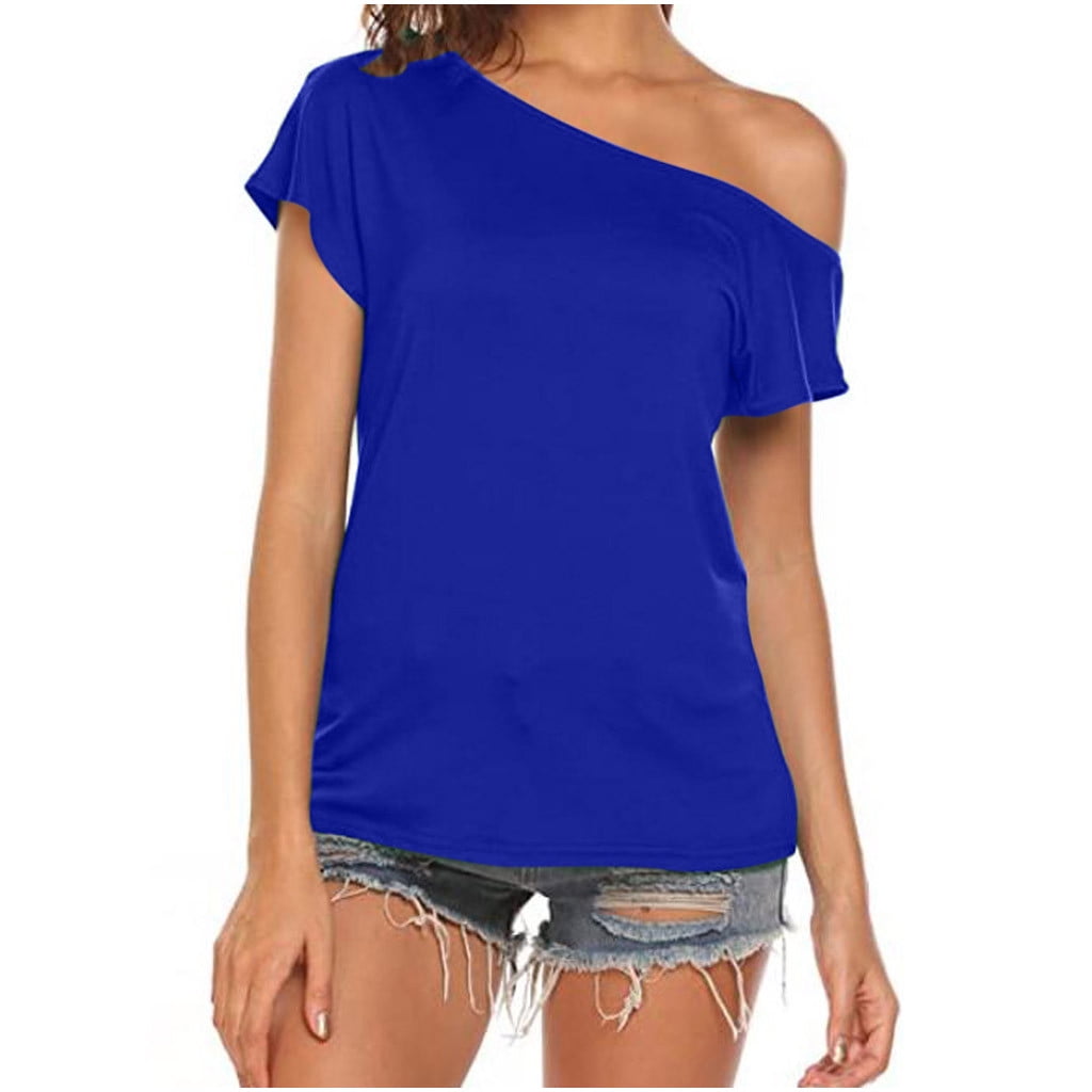 Casual Off Shoulder Tops Short Sleeve 