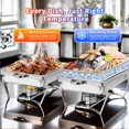 thumbnail image 4 of 1 Pack Chafing Dish Buffet Set 8QT ，201 Stainless Steel Food Warmer Chafer Kit with 1 Full Size Food Pan, 4 of 6