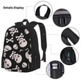 thumbnail image 3 of Pofeuu black white Skull bone Print Backpack Travel Backpacks With Lunch Bag Pencil Bag Set 3 pcs Set Cartoon Backpack, 3 of 7
