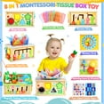 thumbnail image 3 of UUSUOO 8-in-1 Montessori Tissue Box Toy for Babies 6-12 Months,Wooden Activity Cube for Babies,Baby Puzzles 12-18 Months,Sensory Crinkle Tissue Box Toys,Christmas Birthday Gifts for Baby, 3 of 7