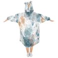 thumbnail image 2 of Wearable Blanket with Sleeves and Pocket Oversized Hooded Sweatshirt 3-14 YR Watercolor Ink Splashes Pattern L, 2 of 7
