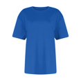thumbnail image 4 of CIENVNSTG Womens Summer Tops Short Sleeve Crew Neck Shirts Solid Color Cute Trendy Basic Tunic Blouses Royal Blue XXXL, 4 of 7