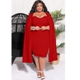 thumbnail image 2 of AURA Women Plus Size Long Sleeve Irregular Dress High Waist Fall Winter Casual Elegant Dress, 2 of 6