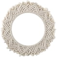 thumbnail image 1 of Wall Decor Mirror, Handmade Cotton Rope Round Hanging Mirror, Round Lace Mirror For Living Room, Bathroom, Kitchen B, 1 of 5