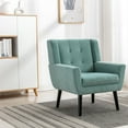 thumbnail image 2 of Modern Velvet Ergonomic Accent Chair with Black Legs / Ideal for Indoor Relaxation in Living Room and Bedroom, 2 of 5