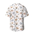 thumbnail image 6 of Daiia Cute Cartoon Dogs Men's Linen Shirts Short Sleeve Casual Shirts Button Down Shirt for Men Beach Summer Wedding Shirt-Large, 6 of 6