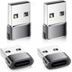 thumbnail image 1 of Temdan Adaptador USB a USB C, Paquete de 4, 【2 * Convertidor de Cargador Tipo C Hembra a Macho】 y 【2 * USB C Macho a USB Hembra】 para Apple Watch Ultra 8 9, iPhone 15 Pro Max 14 13 12, AirPods, OTG Ad, 1 of 4