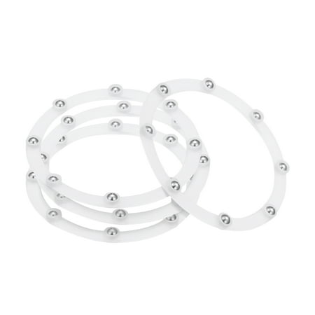 

4inch Rotating Swivel Stand with Steel Ball Annular Lazy Susan Base Turntable 0.23x3.2inch White Pack of 4