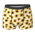 thumbnail image 6 of Men's Boxer Briefs, cute yellow Sunflowers white Soft Comfy Mens Underwear Boxer Briefs Breathable With Widen Waist, 6 of 7