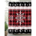 thumbnail image 2 of Chrsitmas Snowflake Shower Curtain Set ，Waterproof Fabric Shower Curtains Winter Snow Red Plaid Shower Curtains for Bathroom,Bathroom Decor 66"x72", 2 of 6