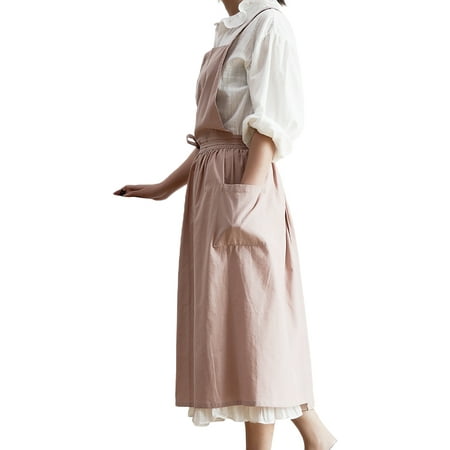 

Women Cotton Linen for Cross Back Apron Japanese Housework Baking Wrap Florist Dress Kitchen Aprons