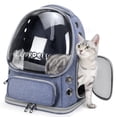 thumbnail image 1 of Mochila para gatos Cawypety, azul transparente, para mascotas de 7 kg, 1 of 8