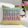 thumbnail image 4 of Easter Peeps Eggs Decorative Throw Pillow Covers 18 x 18 Set of 4, Wreath Bunny Rabbit Colorful Stripes Porch Patio Outdoor Pillowcase, Flowers Basket Butterfly Cushion Case Home Decor, 4 of 5