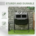 thumbnail image 7 of Outdoor 360 Degree Dual Chamber Tumbling Composter 43 Gallon Black Rotating Compost Bin, 7 of 7