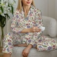 thumbnail image 6 of Honeii Paisley Flowers print Women's Pajama Sets Long Sleeve Button Down Sleepwear Nightwear Soft Pjs Lounge Sets-XX-Large, 6 of 7
