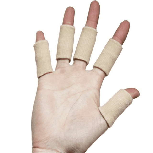 Manchons de Doigt Orthèses de Pouce Support Protecteur de Compression Élastique Orthèses pour Soulager la Douleur Callosités Arthrite Articulations (Beige)
