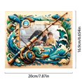 thumbnail image 3 of AMERTEER Border Father‘s Day Commemorative Hollow Photo Frame Stand Acrylic Buckle Photo Frame Fisherman Theme Photo Frame, 3 of 8