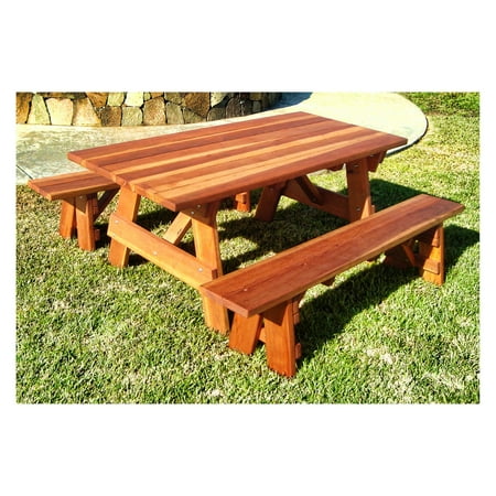 Best Redwood Outdoor Farmers Picnic Table and