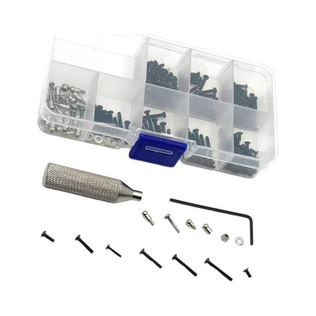 KLKCMS 257Pcs Vis en Métal RC avec Boîte en Plastique Assortiment Ensemble Réparation Vis Outil pour
