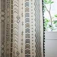 thumbnail image 4 of Bedroom Window Curtain,Semi-shading Curtain with Tassels,Cotton Linen Curtain,Rod Pocket Design Curtain,Classic Printed Curtains,Kitchen Livingroom Curtain, 4 of 6