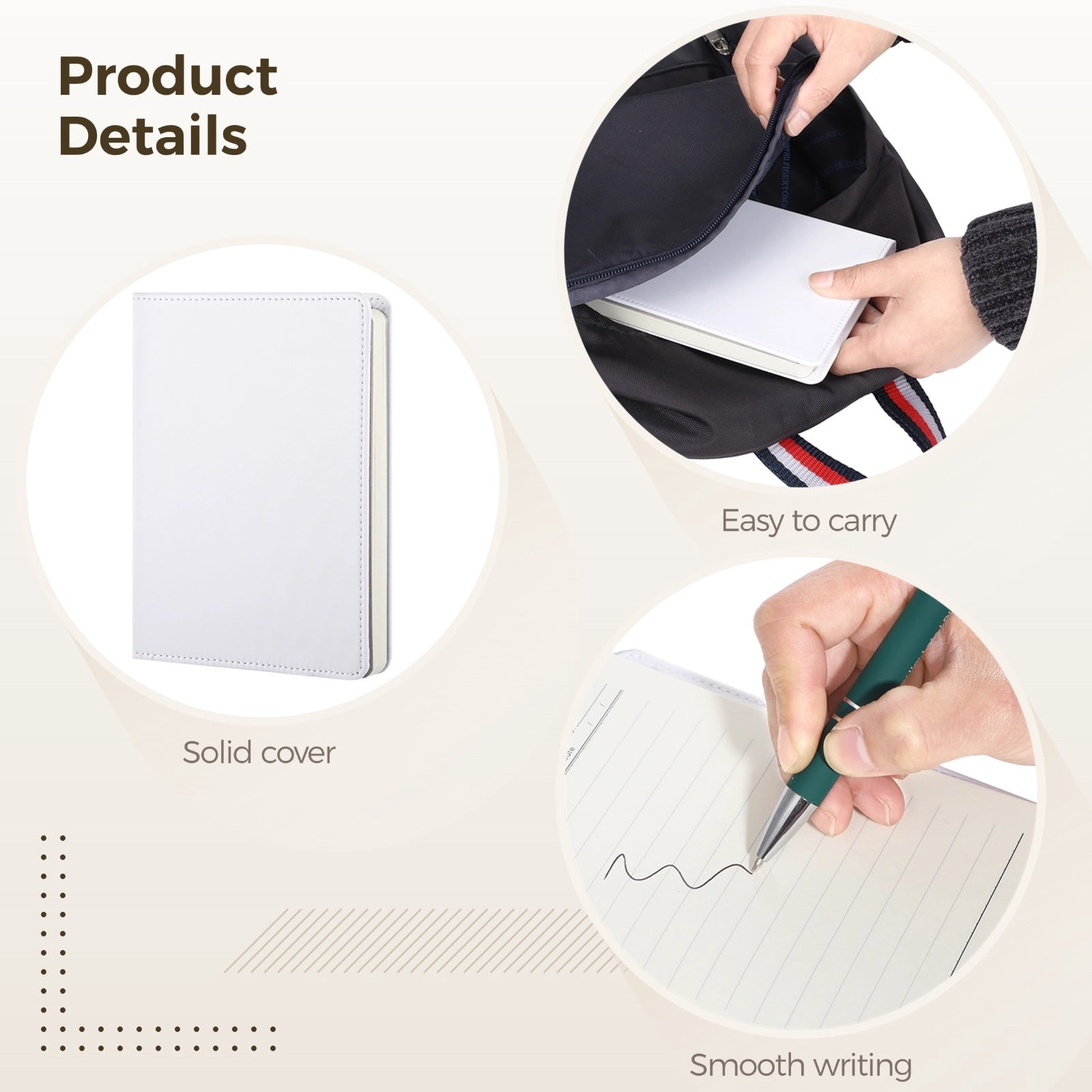4 Pcs Sublimation Blank Notebooks, Customizable Faux Leather Journals, DIY A6 Hardcover Notepads, Office Supplies, 200 Pages