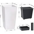 thumbnail image 2 of Riedhoff 30" Tall Rectangular Planter Pots with Water Level Monitor, Self-Watering, 2 Count, White, 2 of 7