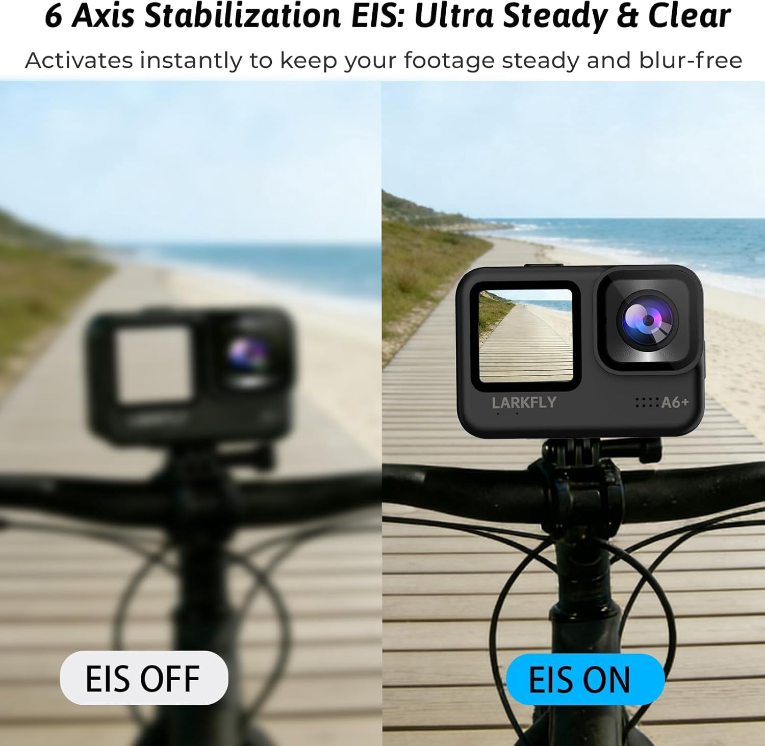 Action Camera, 5K/30fps Waterproof Action Camera, with APP & WiFi Control, 1/1.3" Sensor, EIS Anti-Shake, Subject Tracking, Includes 64GB Card, Vlogging Camera Ideal for Sports & Adventure
