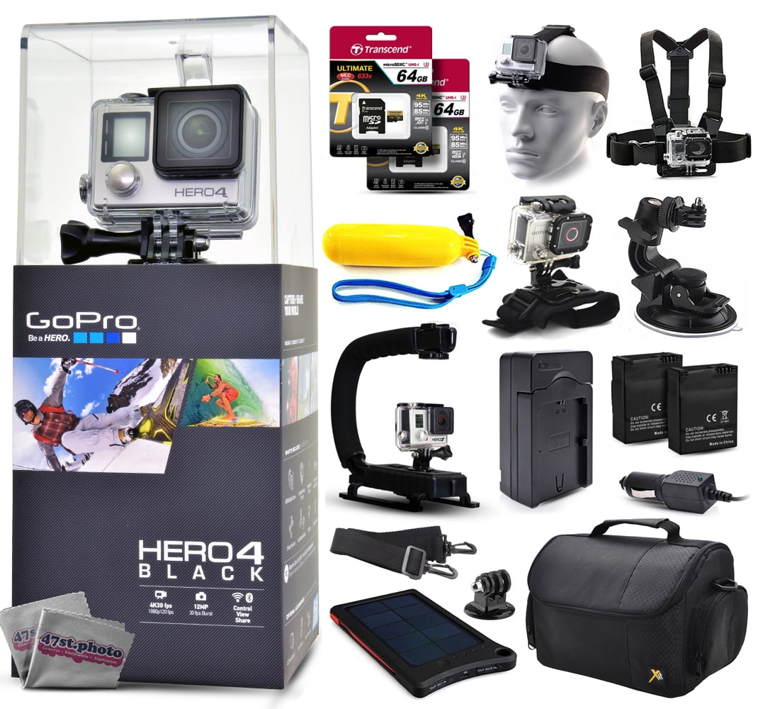 Buy GoPro Hero 4 HERO4 Black CHDHX-401 with 128GB Ultra Memory + Solar Charger + Headstrap + Chest Harness + Floaty Bobber +... by GoPro