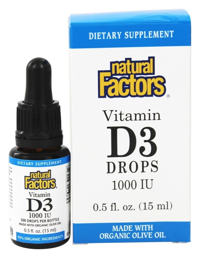 Natural Factors Vitamin D3 Drops 1000 Iu 05 Oz Walmartcom