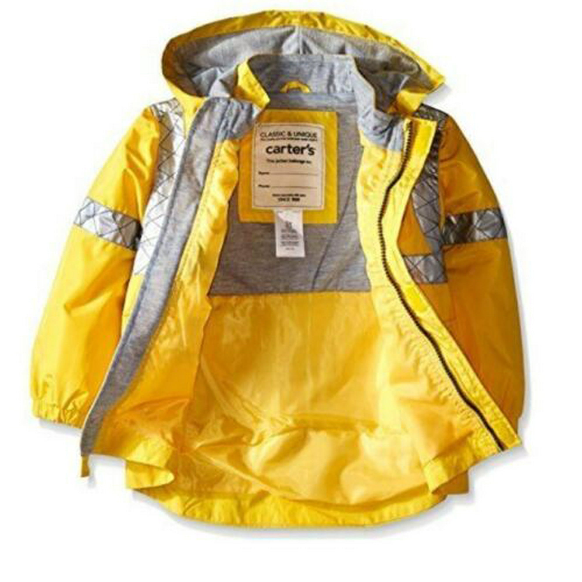 Carter s Toddler Boys Police Patrol Rain Jacket Wind Slicker Water Resistant Coat Yellow 12 Months 18 Months Yellow