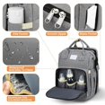 thumbnail image 4 of Mochila para pañales, mochila de viaje plegable para bebé, bolsa de pañales para mamá y papá con puerto de carga USB, 4 of 4
