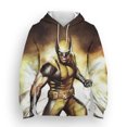 thumbnail image 4 of Sudadera con capucha para hombre con estampado 3D de Marvel Wolverine, estilo hip hop callejero, informal, para deportes al aire libre, fitness, moda para hombre, 4 of 4