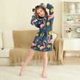 thumbnail image 4 of FORMRS Niños Bathrobe Unisex Hooded Robe Soft Plush Pajamas Sleepwear, Size 7-9T, Floral Flamingo, 4 of 7