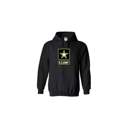 Army Logo Hooded Sweatshirt - Rogue River Tactical US Army Emblem Logo PT Hoodie United States Army Hooded Sweatshirt (Large, Black)