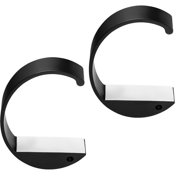 2 Pcs C Shape Purse Hooks for Tables, Heavy Duty Handbag Hangers for Desk (Black)